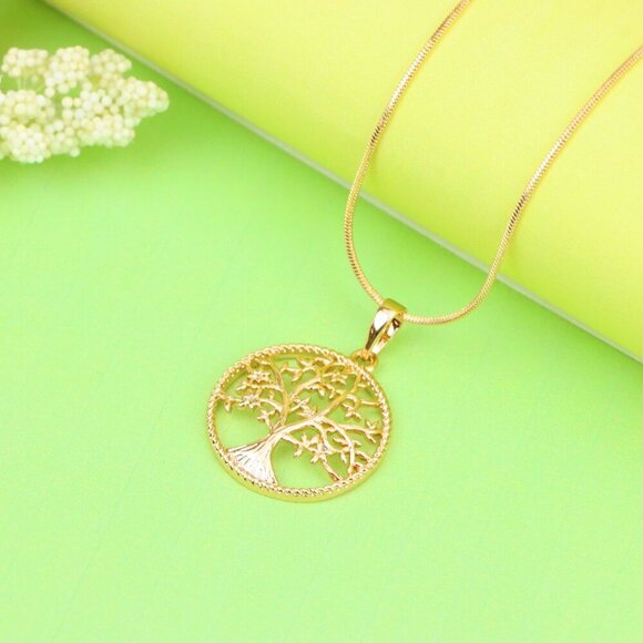 "Elegant Rose Gold Tree of Life Pendant Necklace for Women, XPPT1201 - Picture 4 of 13